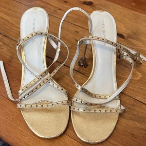 Via Spiga Metallic Gold Strappy Sandals